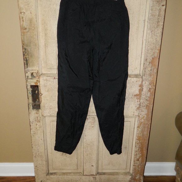 Vintage Nike Track Pants Women Black Gym Retro Nylon Retro 90s Sz L (S-37) - Picture 2 of 5